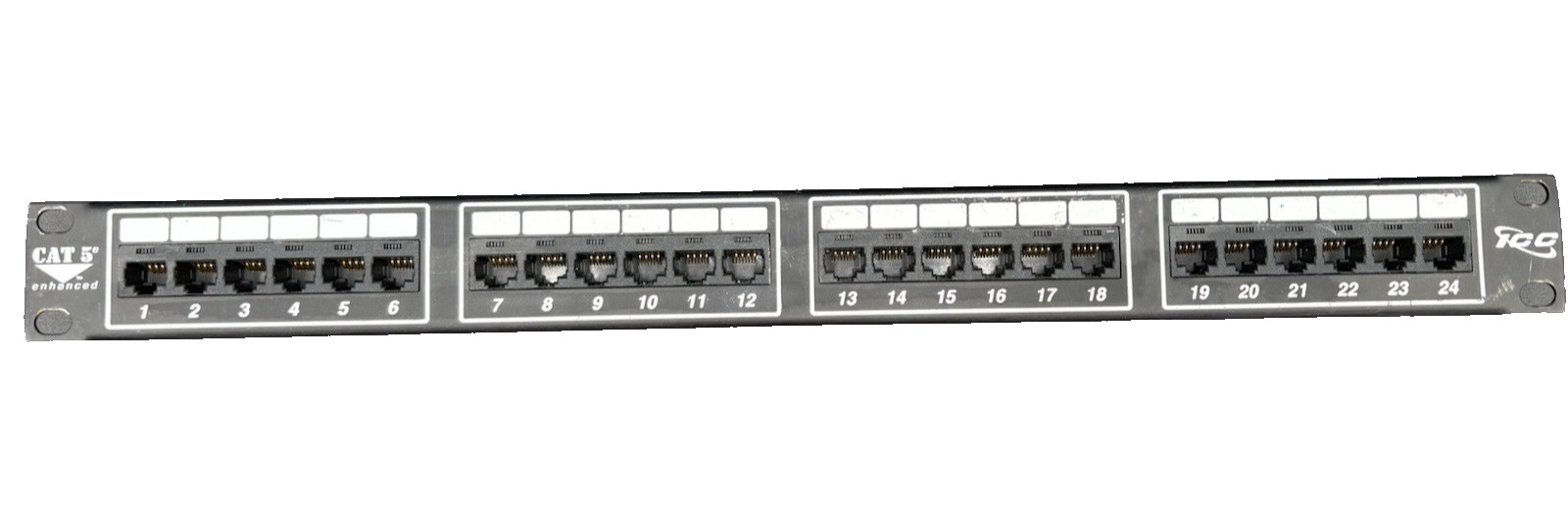 ICC CAT5e Enhanced 24-Port Patch Panel Black Panel Board T568B Wiring