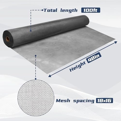 Fiberglass Window Screen Roll, High Visibility and Durable, Protection Instal…