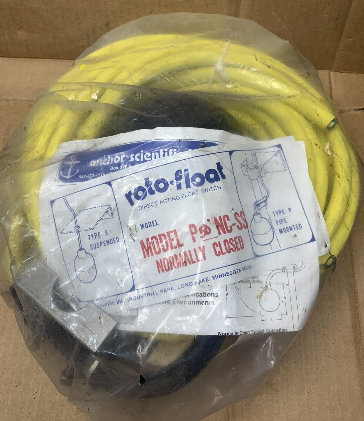 ROTO FLOAT PNC-SS 50′ DIRECT ACTING FLOAT SWITCH SUSPENDED ** NEW**