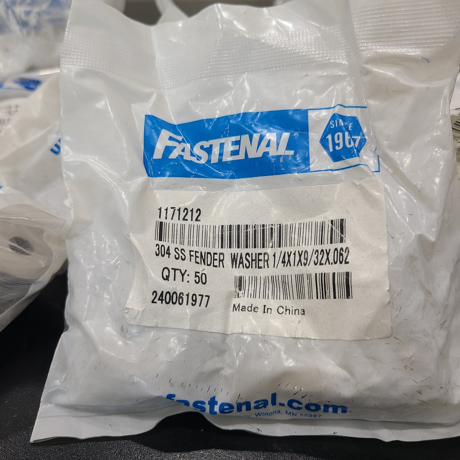 1/4 x 1 Fender Washers 18-8 Stainless Steel (LOT OF 750)