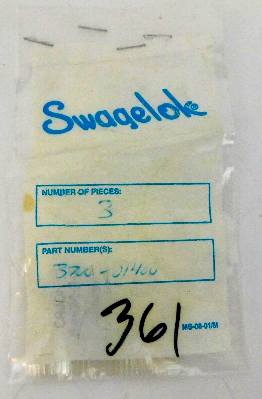 Lot of 3 Swagelok 1/2″ Face Seal Fittings 3700-01400 Cajon N1-8-VCR-2-GR-VS