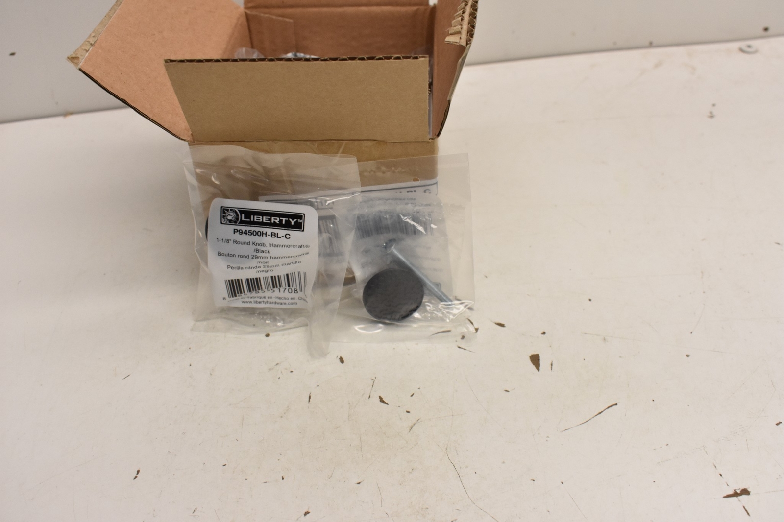 Liberty P94500H-BL-C 1-1/8″ Round Knob Hammercraft Black 2 Boxes of 12(24 total)