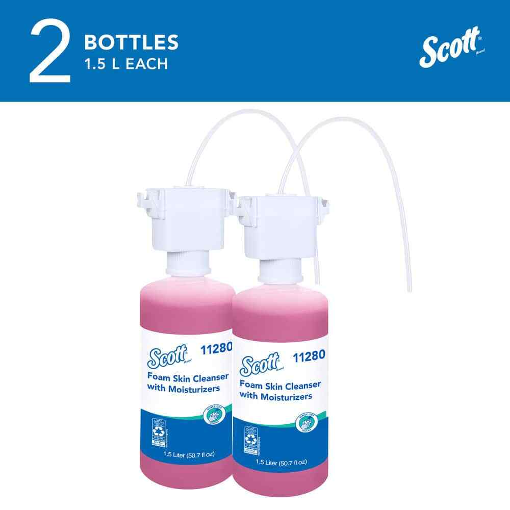 2 Pack Scott Hand Cleaner: 1,500 mL Dispenser Refill, Foam, Pink, Floral Scent
