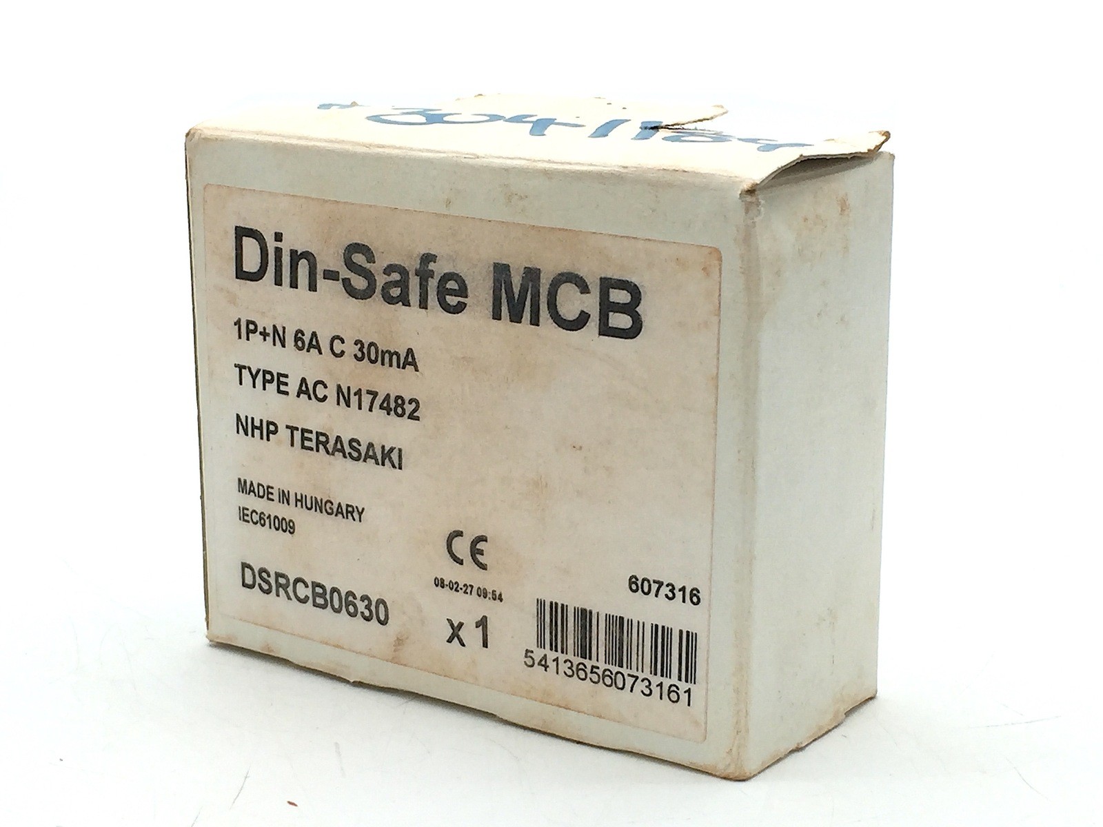 NHP TERASAKI DIN-SAFE MCB Circuit Breaker C6 1P+N C Curve 6A 10kA 30mA DSRCB0630