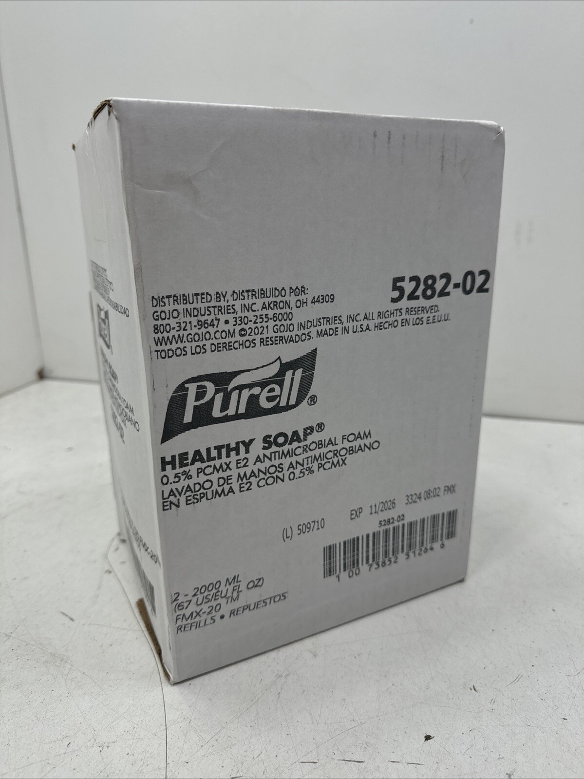 2 Pk 2000ml Purell 5282-02 Health Soap .5% PCMX E2 Anitmicrobial Foam Exp. 11/26
