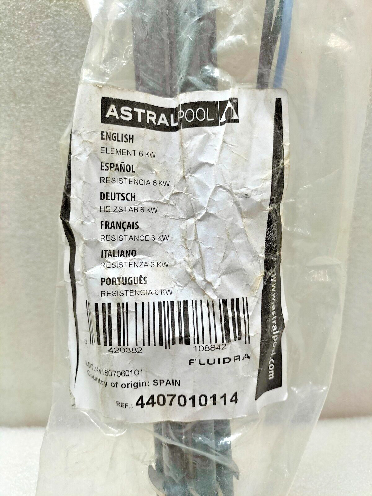 ASTRALPOOL 4407010114 HEATING ELEMENT 6KW
