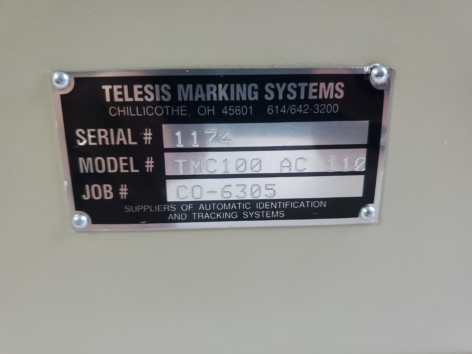 Telesis TMC100 Marking Systems Controller 110 AC