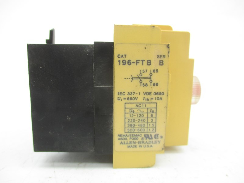 INDUSTRIAL SPARE PART 196-FTB SER. B 500-600VAC 1.2A 0.1-180S UNMP