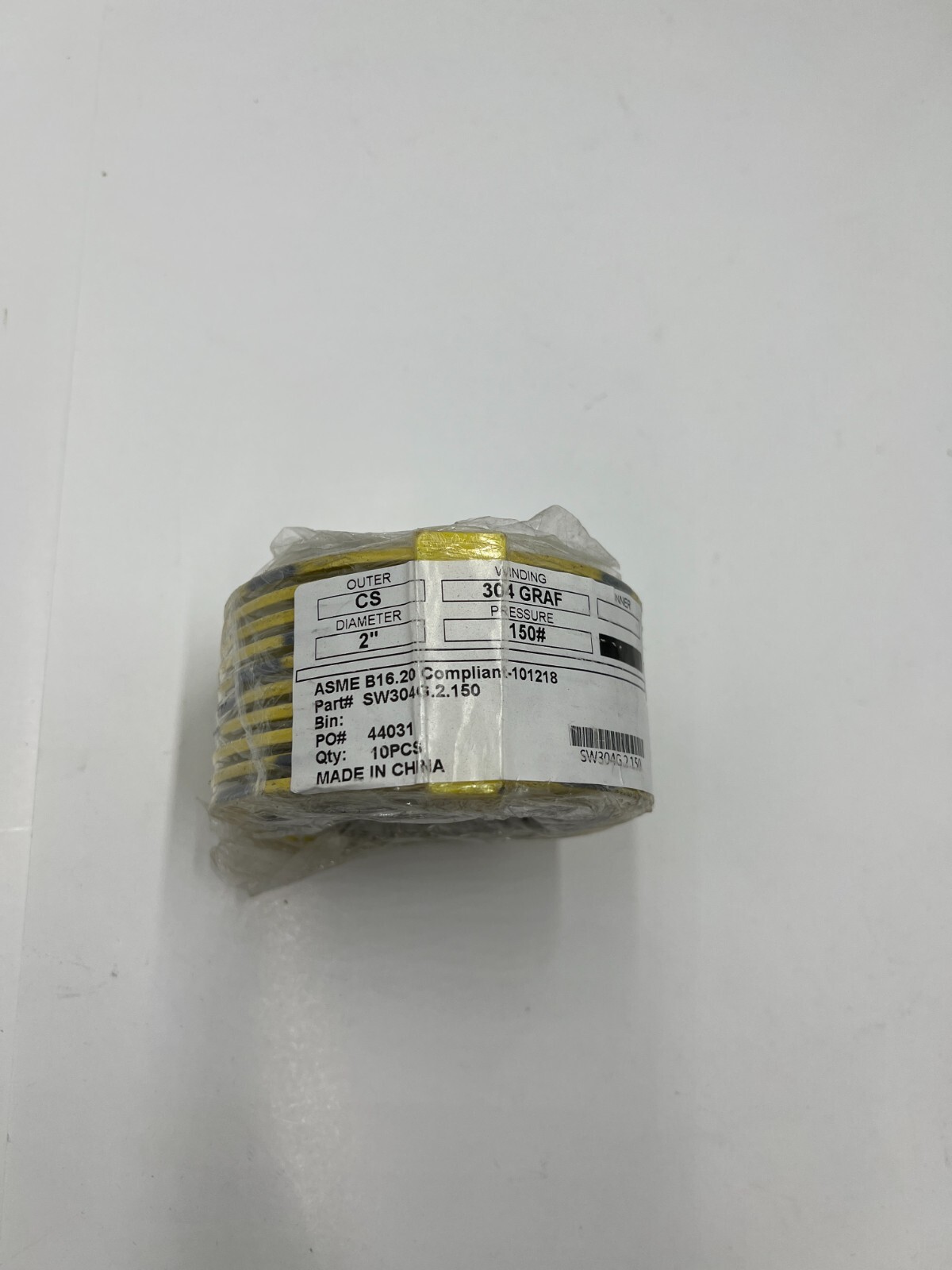 Pack of 10 Spiral Wound Gasket SW304G.2.150 2 in Diameter 304 Graf Winding CS