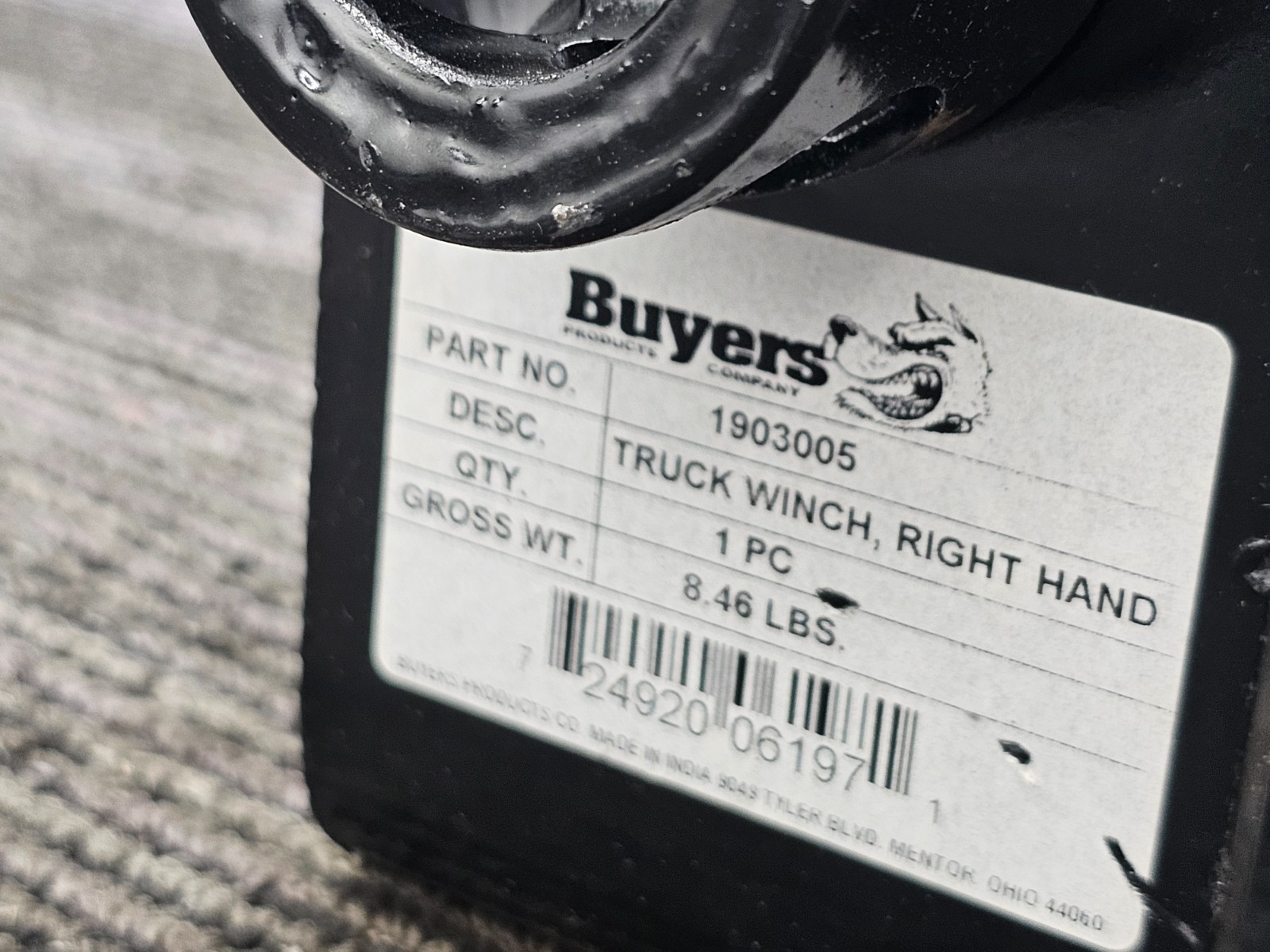 Buyers Products 1903005 Weld-On Trailer Winch, Right Handed, WLL 5,500, Steel