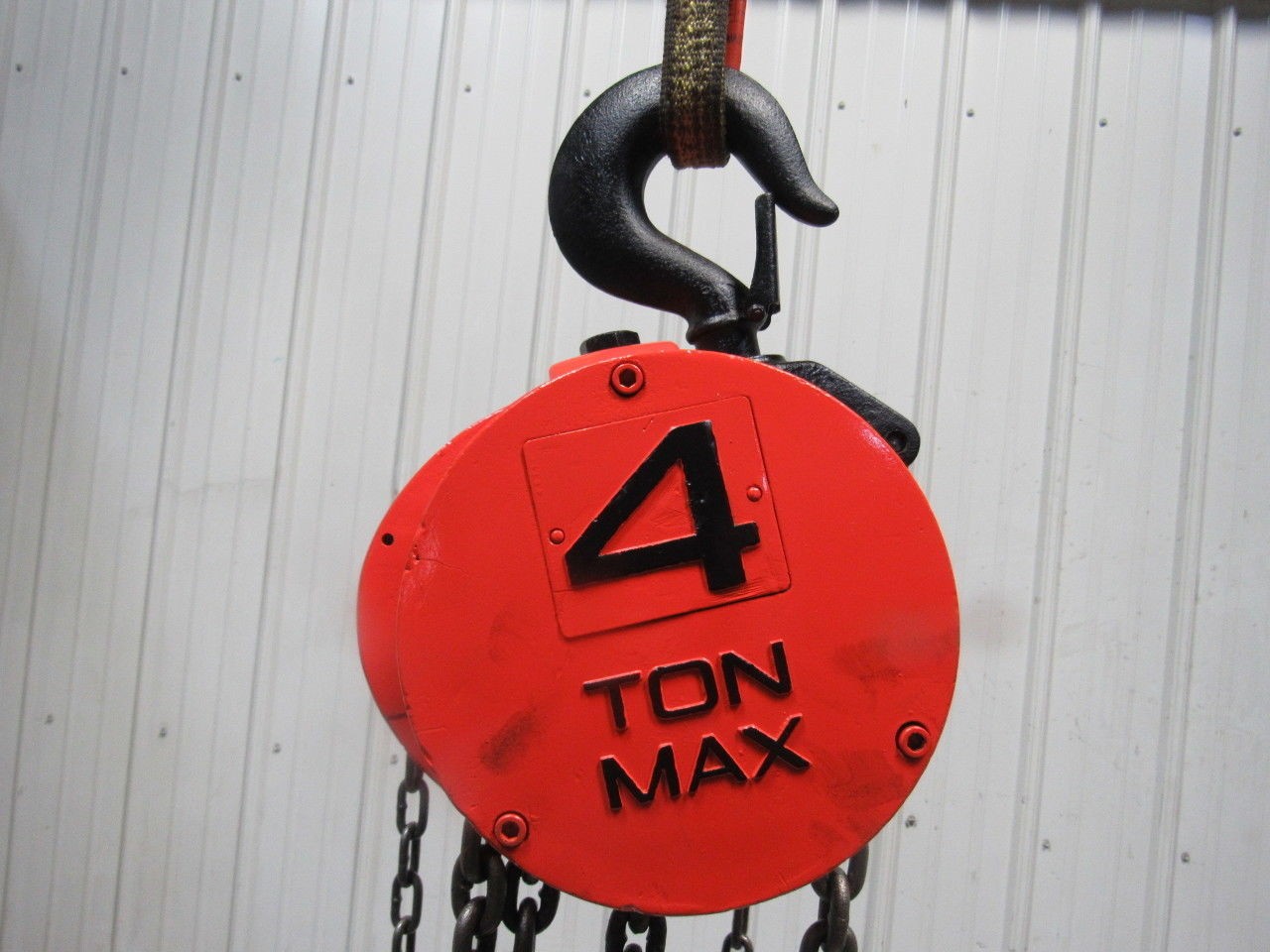 CM Model S 4 Ton Manual Chain Fall Hoist 32′ 6″ Lift w/Load Limiter Tested