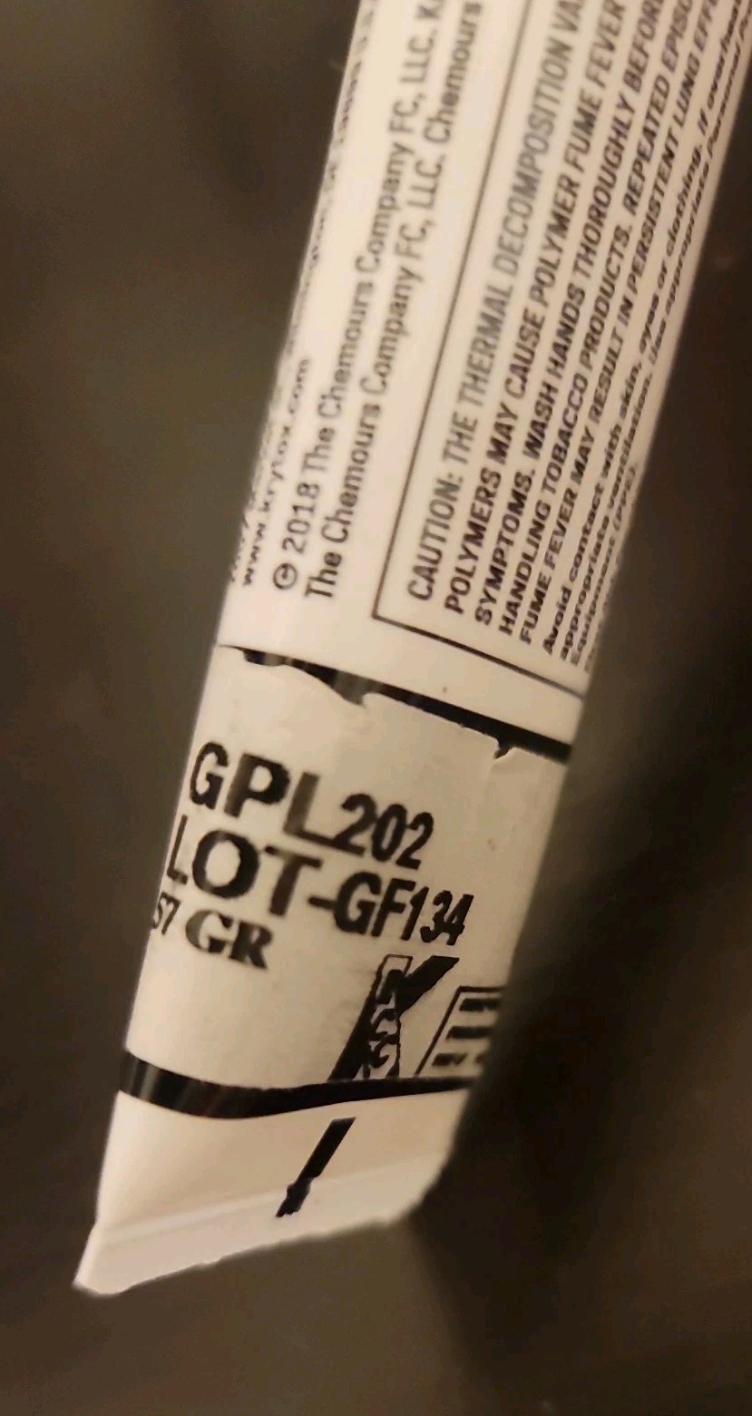 Krytox GPL 202 Grease (2oz) Tube – PFPE/PTFE High Performance Lube Chemours