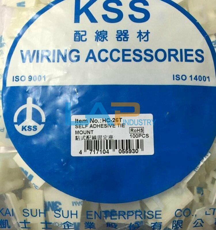 100pcs/pack New For KSS HC-26T Cable Wiring Ties Pasting Mount HC26T