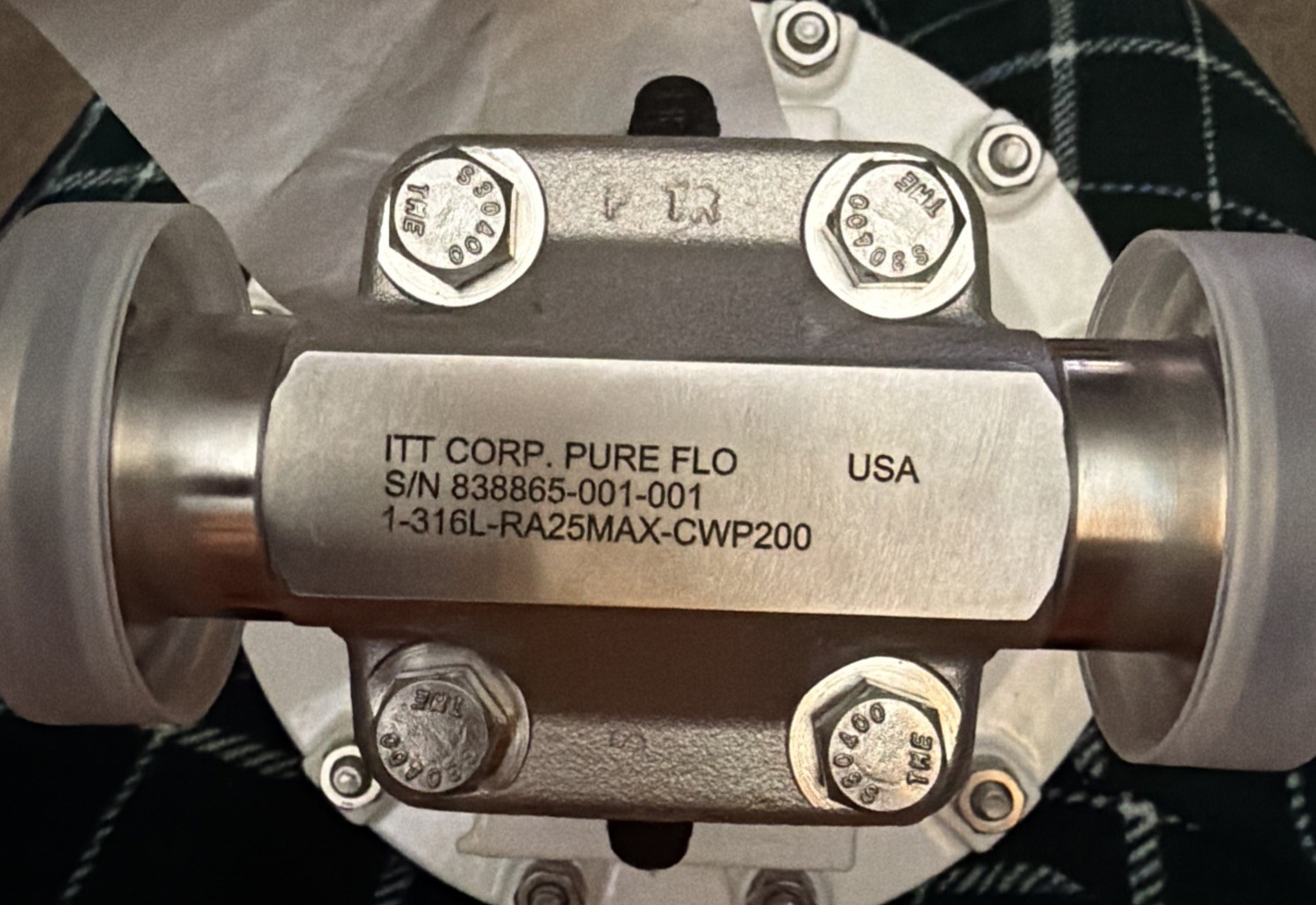 ITT 1-F-419-6-0-0-17-34–C4-M7-3214-P1-SQDB-PUREFLO 85psi -1” Diaphragm Valve