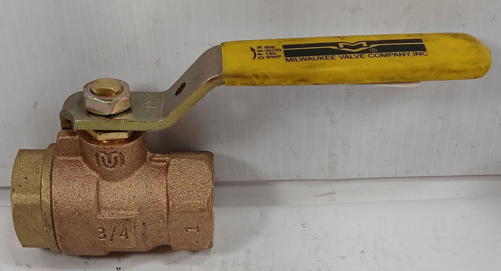 1 NEW MILWAKEE BA100A34 ¾” 600WOG BRASS BALL VALVE NNB ***MAKE OFFER***