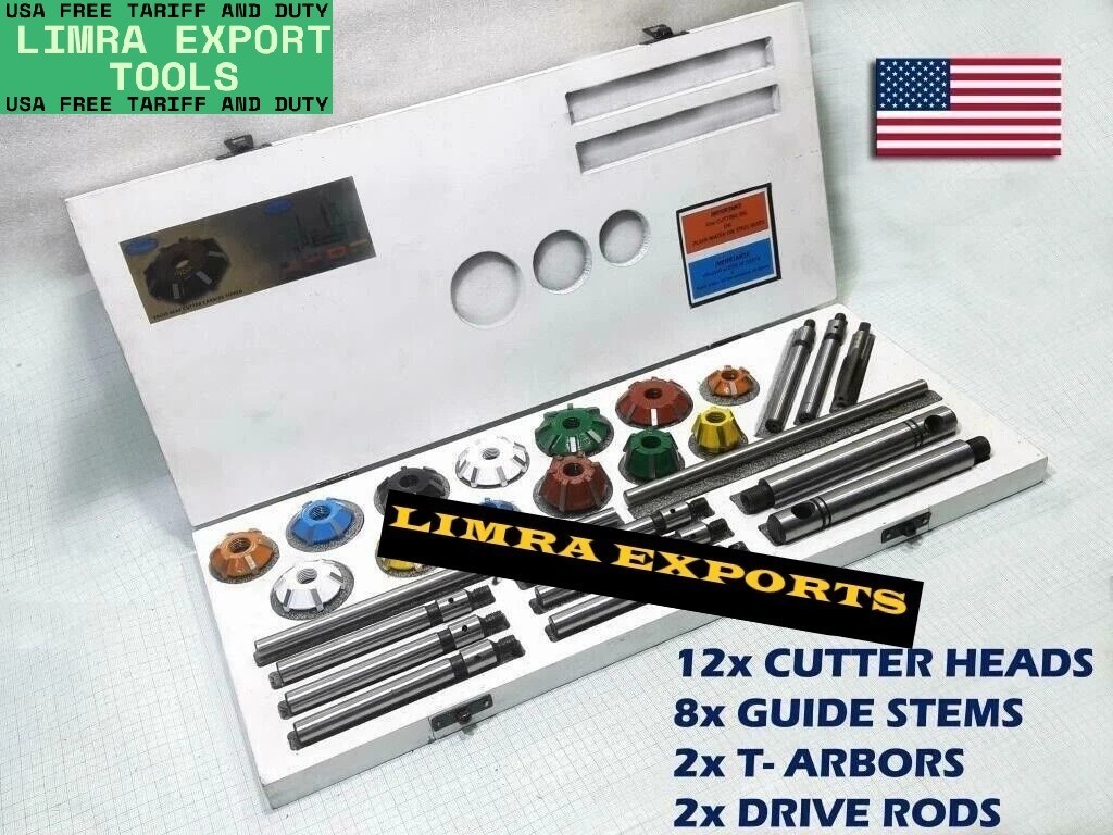 24 pcs Valve Seat Cutter Set Carbide Tipped To cut Modern Heads Hard Seats Rings