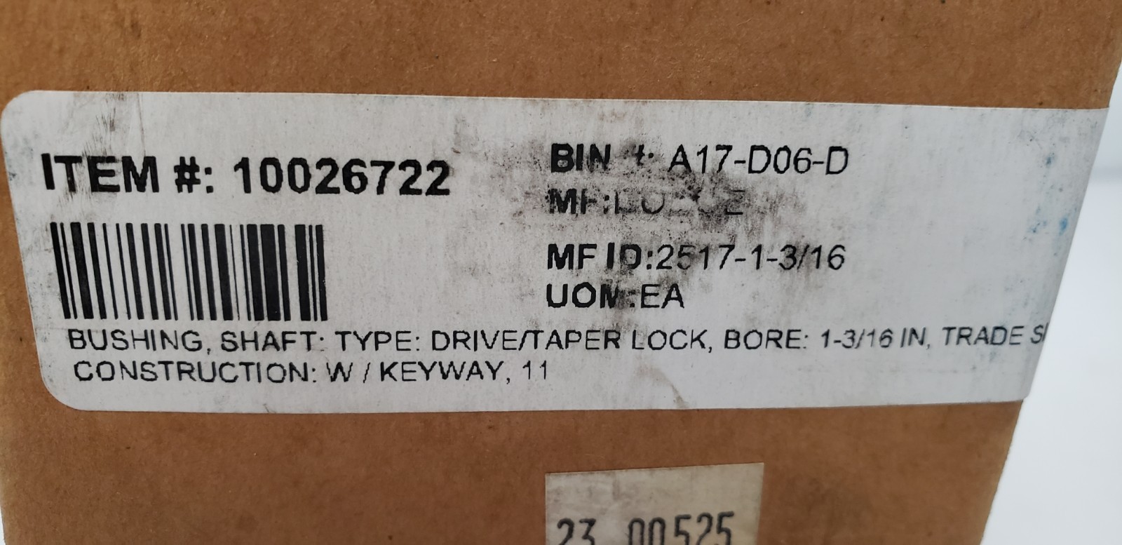 DODGE 2517X1-3/16 TAPER LOCK BUSHING, 119111, NIB
