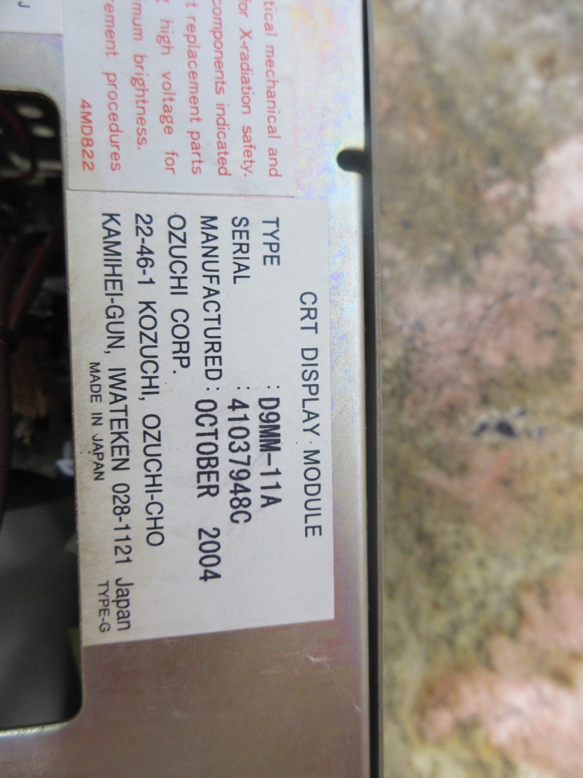 KAMIHEI GUN A61L-0001-0093 4MDB059G D9MM-11A MONITOR DISPLAY