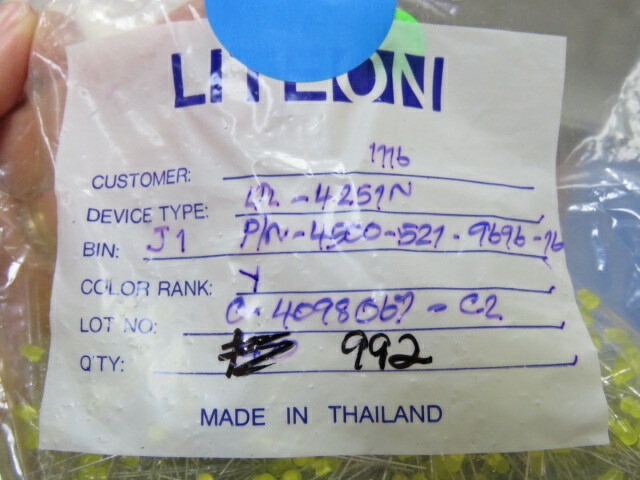 Lite-on LTL-4251N Qty of 100 per Lot Yellow 588nm LED Indication – Discrete 2.1