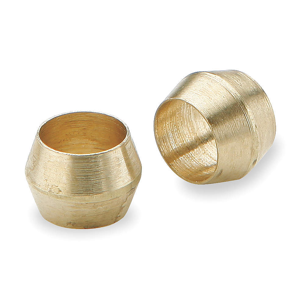 Brass Compression Sleeve, 3/8″ Tube Size 2p212 10pk