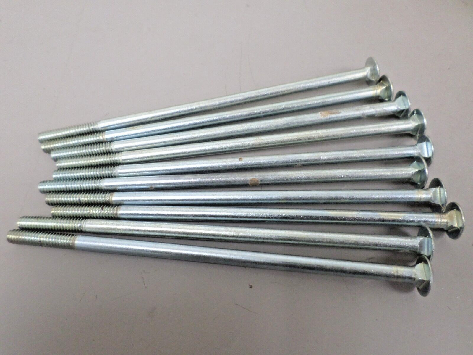 10 Pack of 1/4-20 x 6-1/2 Zinc Coated Steel Square Neck Carriage Bolts