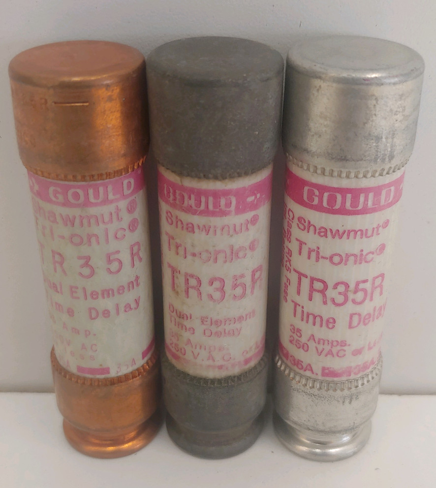 LOT OF 3 NEW OLD STOCK! GOULD SHAWMUT 35A 250V RK5 FUSES TR35R
