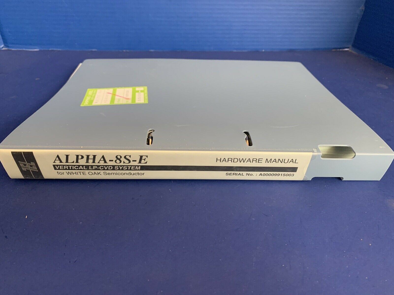 Tokyo Electron ALPHA-8S-E Vertical LP-CVD Hardware Manual