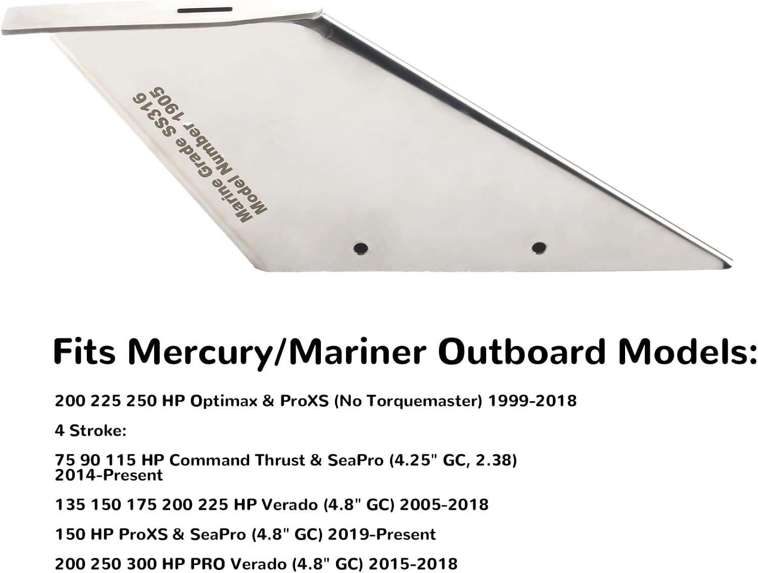 27211 Boat Skeg Guard Repair Kit Compatible with Mercury Mariner 75 90 115 135 1