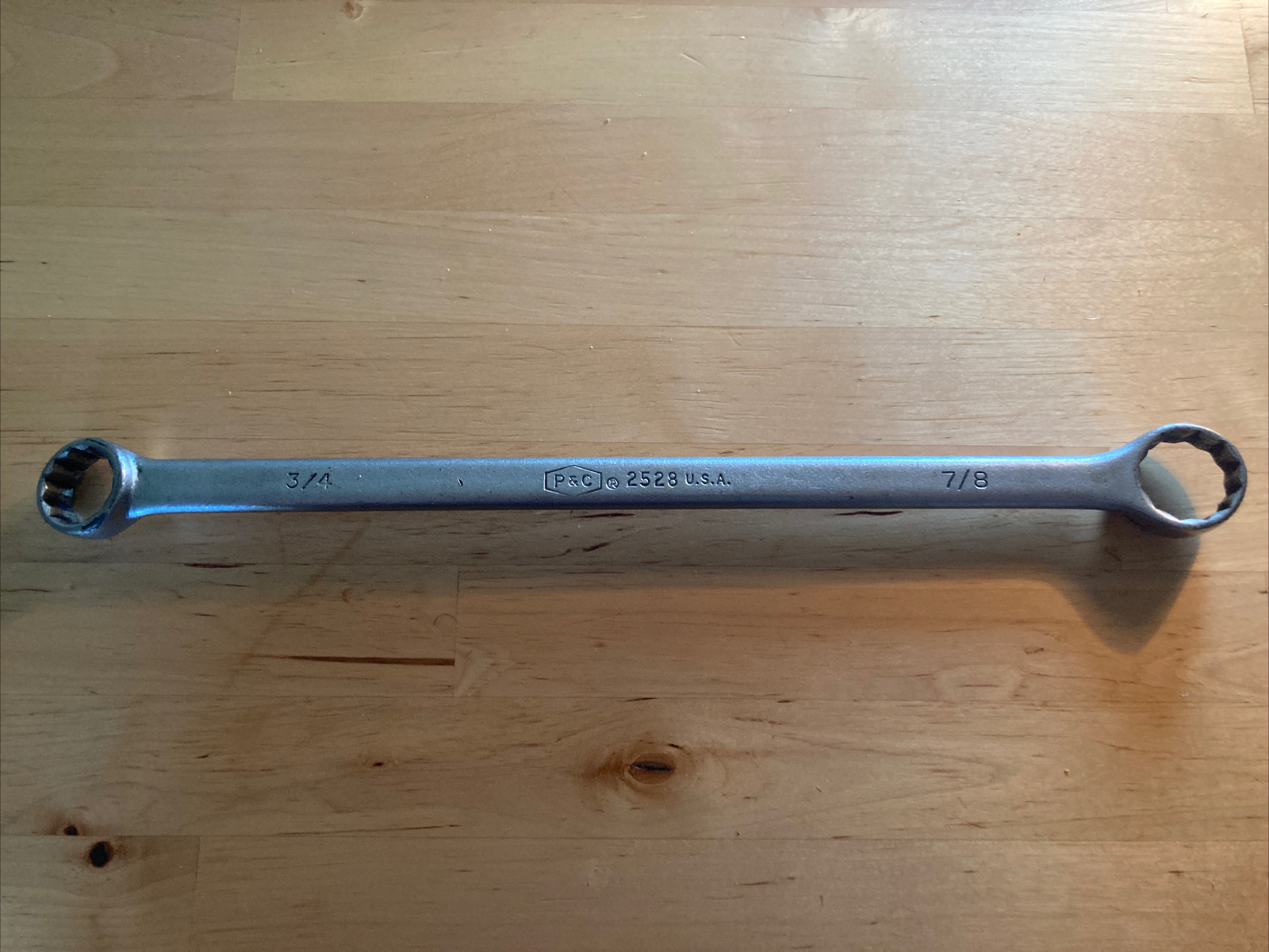 Vintage P&C 3/4 and 7/8 Double Box End Wrench #2528 Made In The USA
