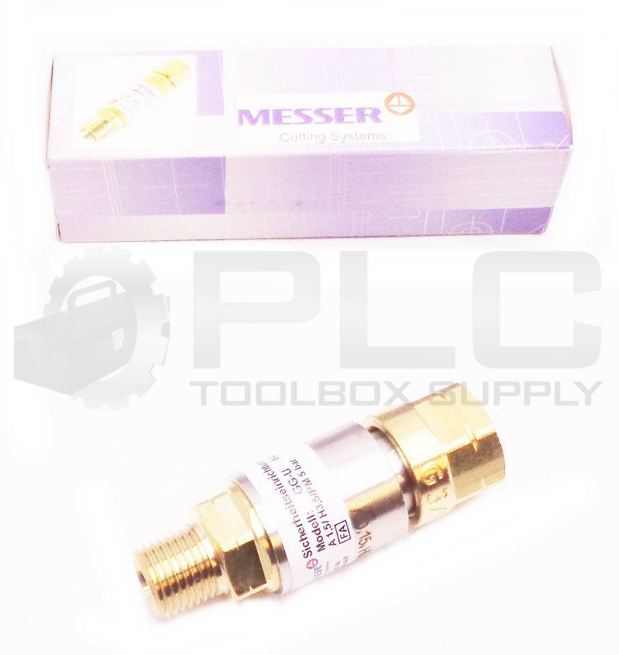 NEW MESSER GG-U PRESSURE CHECK VALVE G1/4LH-G3/8LH 716.11048 1.5A 5BAR