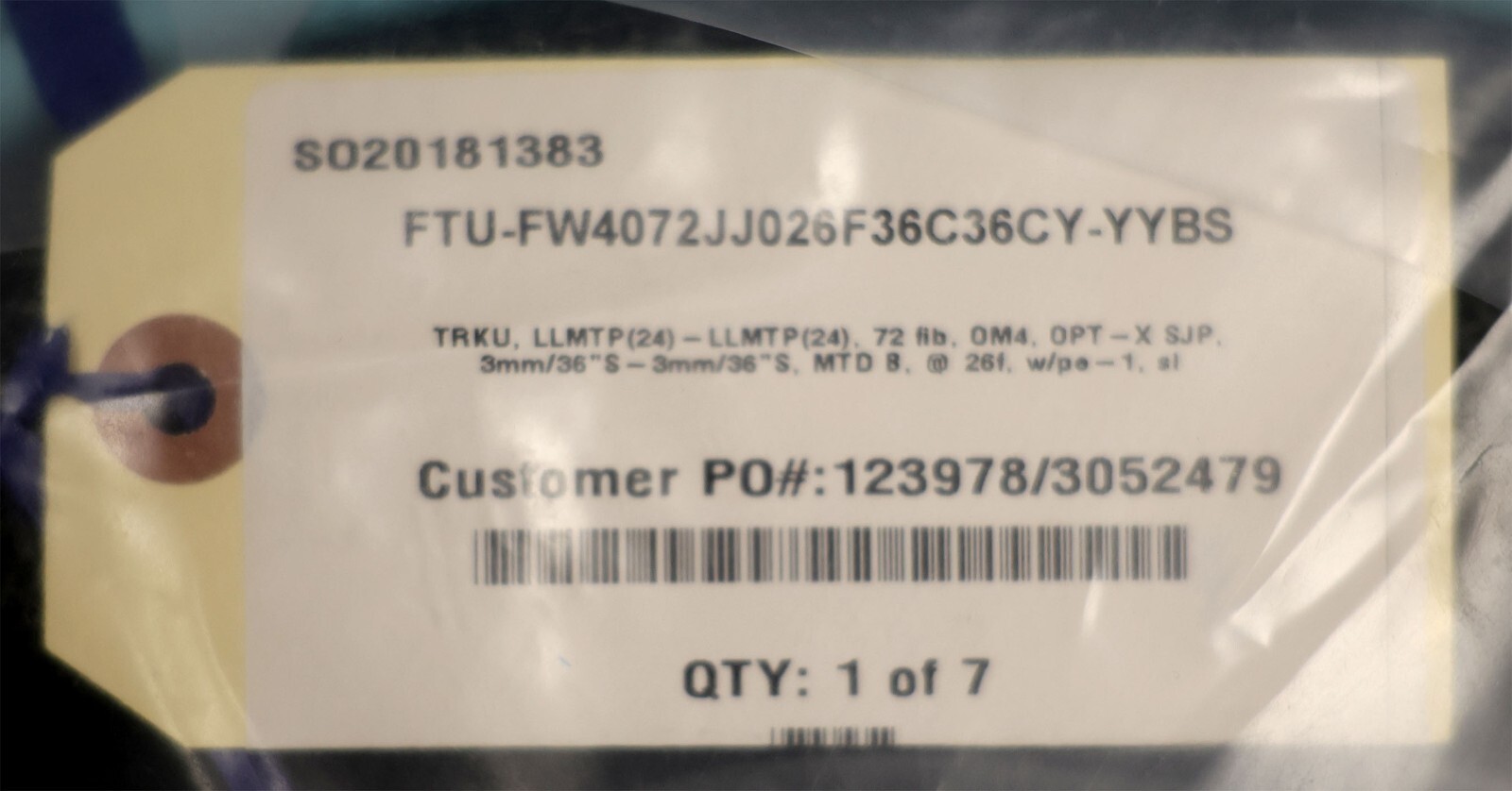 Leviton FTU-FW4072JJ026F36C36CY-YYBS OPT-X Unity Ultra-Low Trunk Cable New