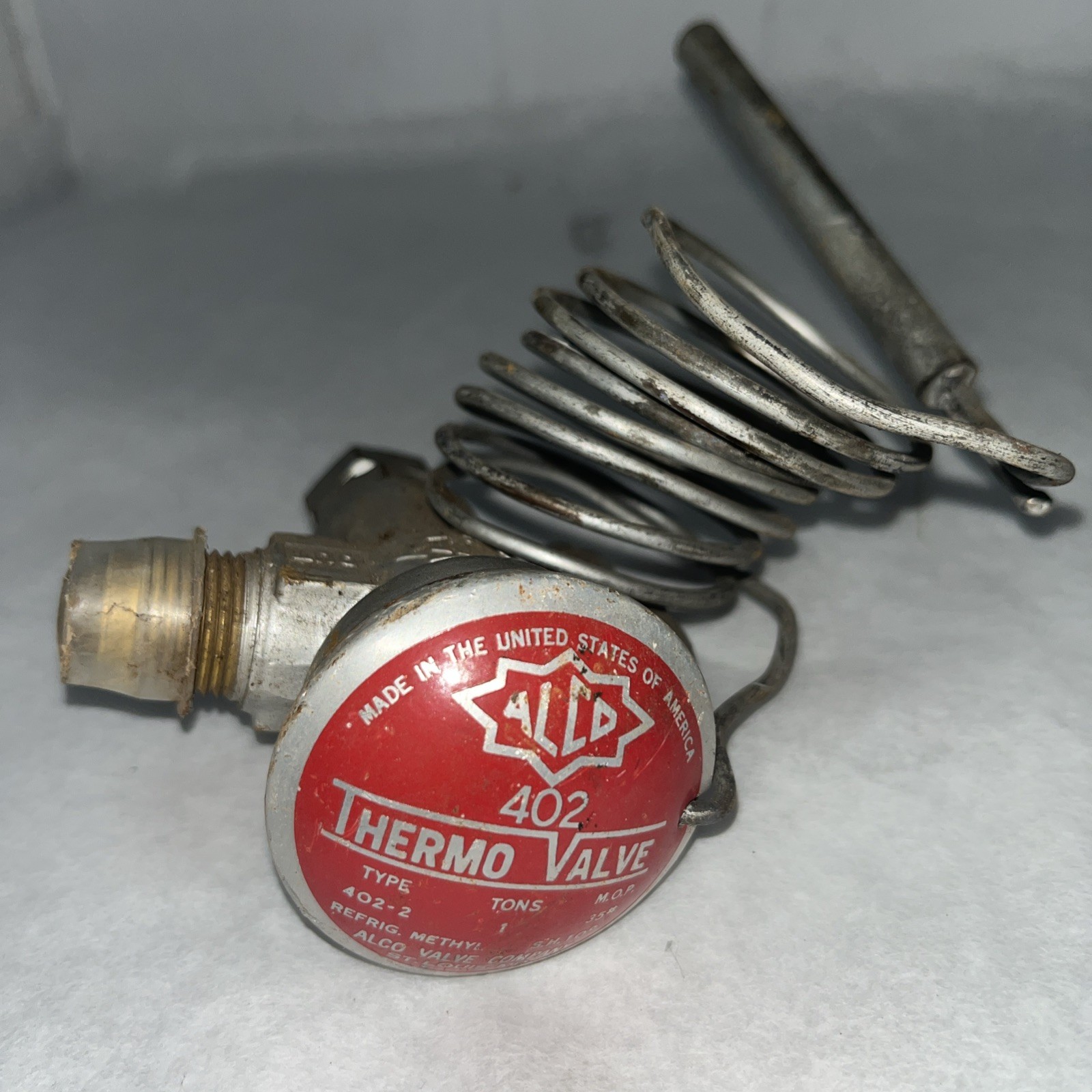 Alco 402-2 Thermo Valve 1 Ton M.O.P. 35# Refrig. Methyl S.H. 10 Degrees.