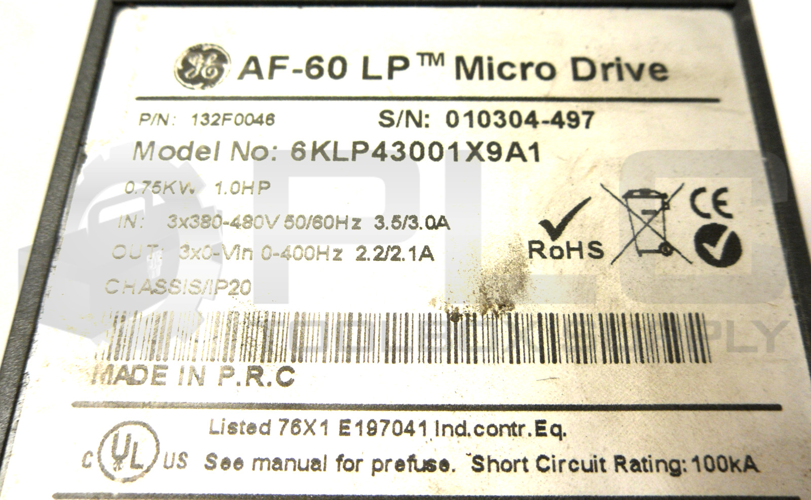 GENERAL ELECTRIC 6KLP43001X9A1 MICRO DRIVE AF-60 LP