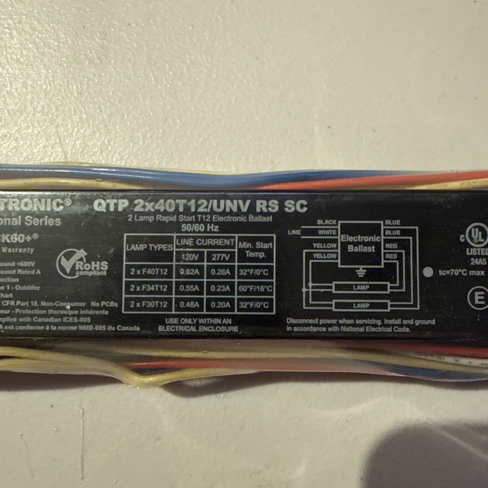 New Osram QTP2x40T12/UNV/RS/SC Electronic Ballast 120-277v