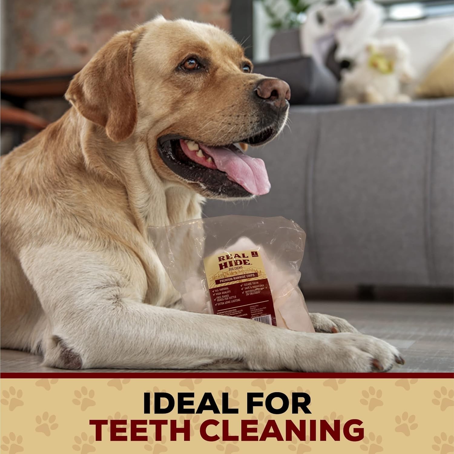 Real Hide | All Natural Dog Chew Treats – Premium Rawhide Chips – Long Lastin…