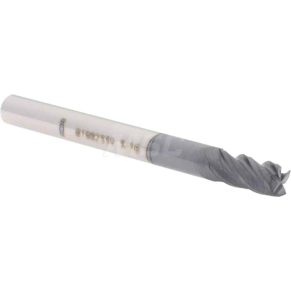 Accupro 3/16″ Solid Carbide Square End Mill, 3/8” LOC, 3/16” Shank, 4 Flutes