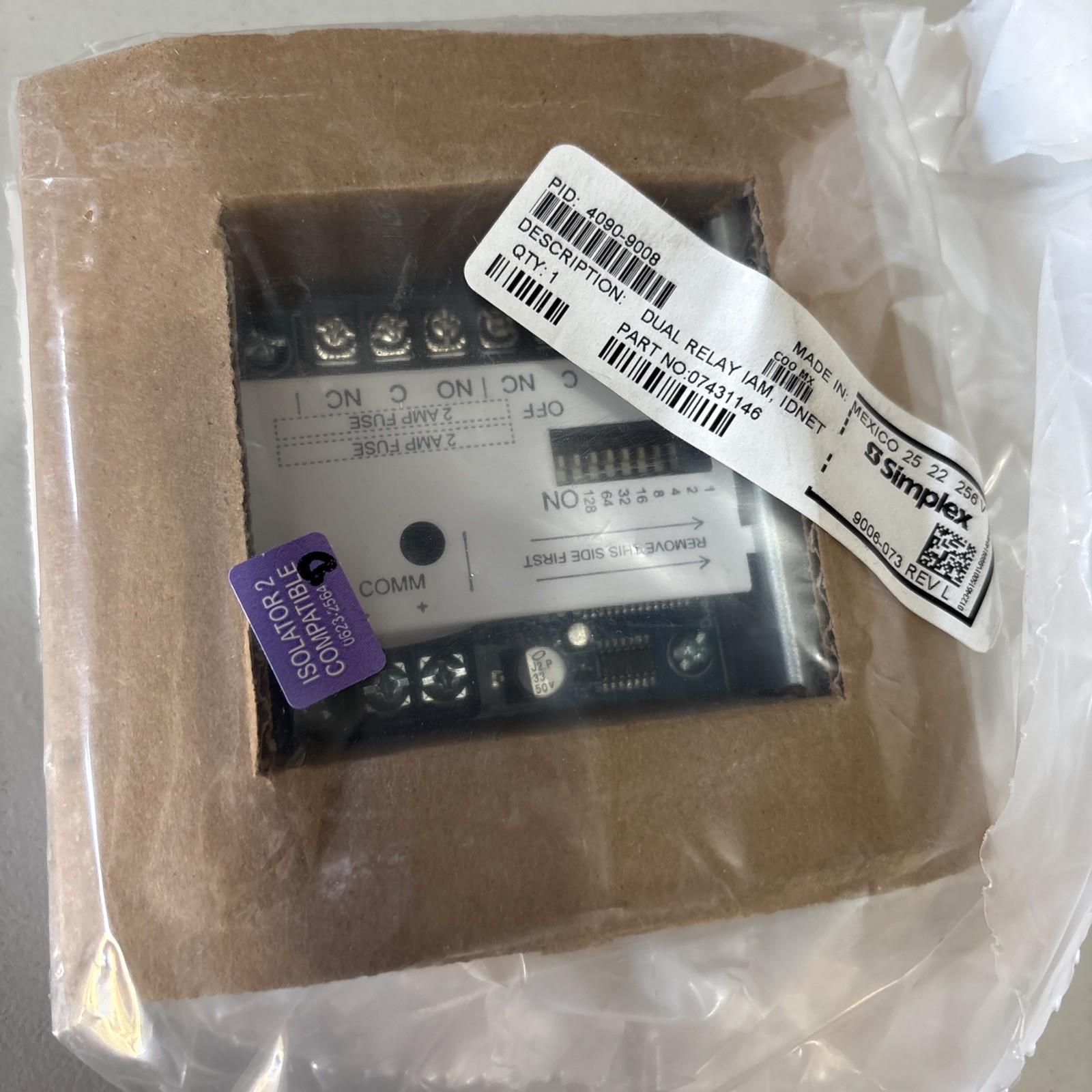 Simplex addressable relay IAM 4090-9008
