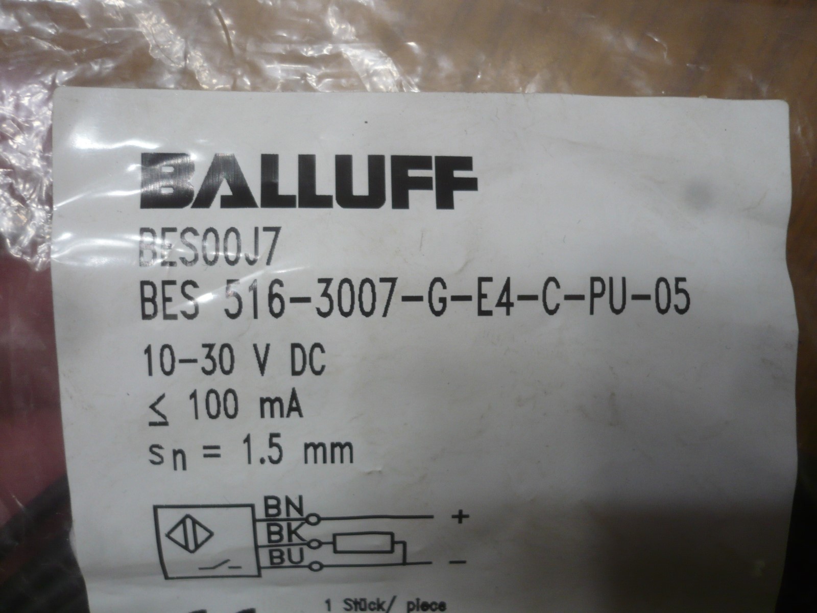 New Balluff BES 516-3007-G-E4-C-PU-05 BES5163007GE4CPU05 Inductive Sensor