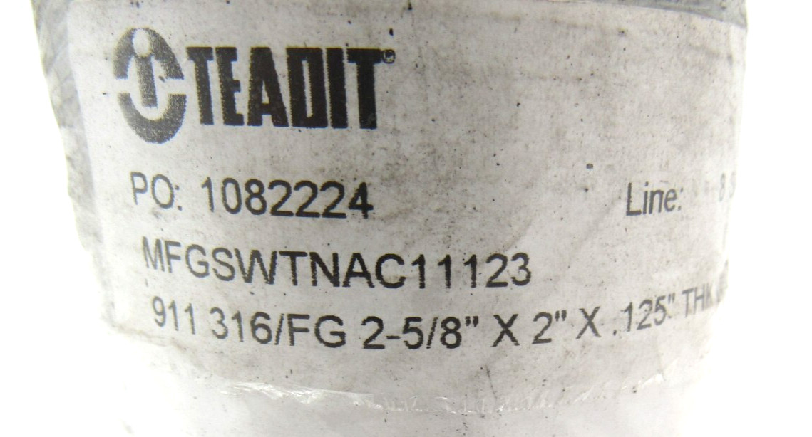 Teadit MFGSWTNAC11123 Spiral Wound Gasket 911 316/FG 2-5/8”x 2”x.125” THK (6)
