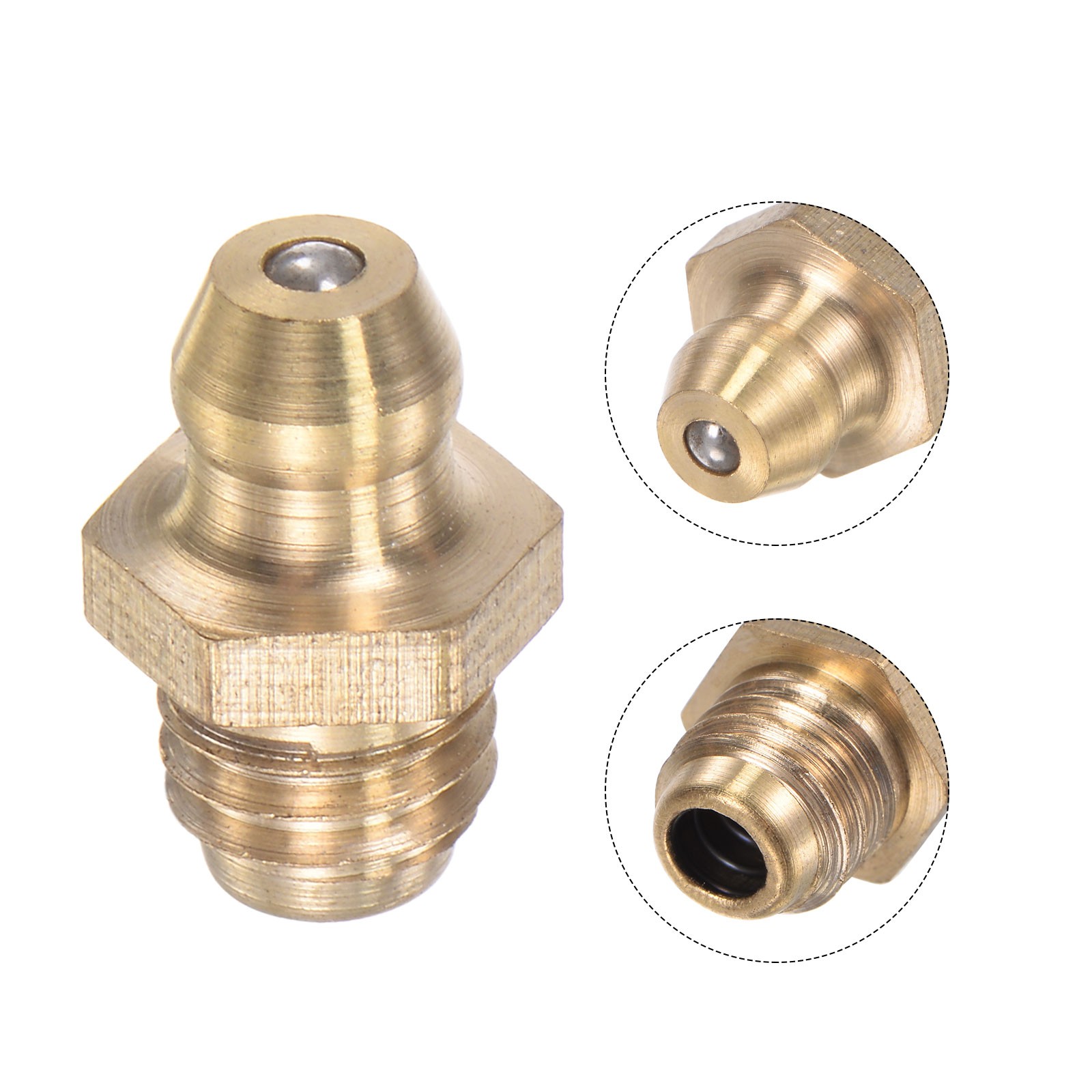 Brass Straight Hydraulic Grease Fitting Accessories M8 x 1.25mm Thread 10PACK