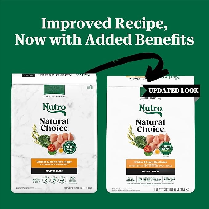 Nutro Natural Choice Adult Dry Dog Food, Chicken and Brown Rice Recipe, 30 lbs.