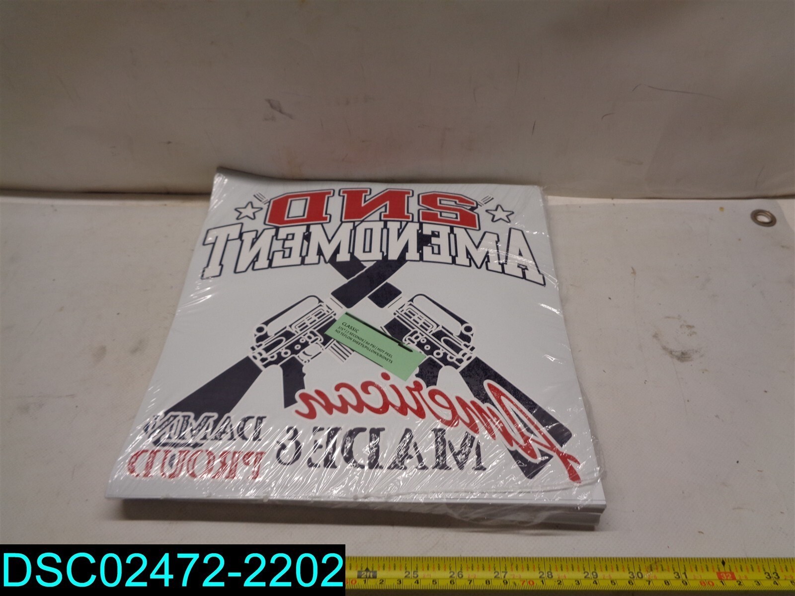 QTY=550: American Flag 1776 THE 2ND AMENDMENT Heat Transfer