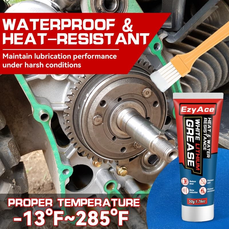 White Lithium Grease, Garage Door Lubricant, Multi-Purpose Bike Grease 1.76oz