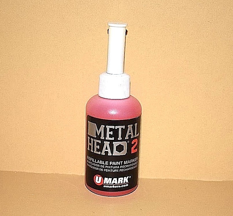 6 Metal Head2 Paint Markers 2 Oz Red Auto Salvage Industrial Junk Yard Crafts