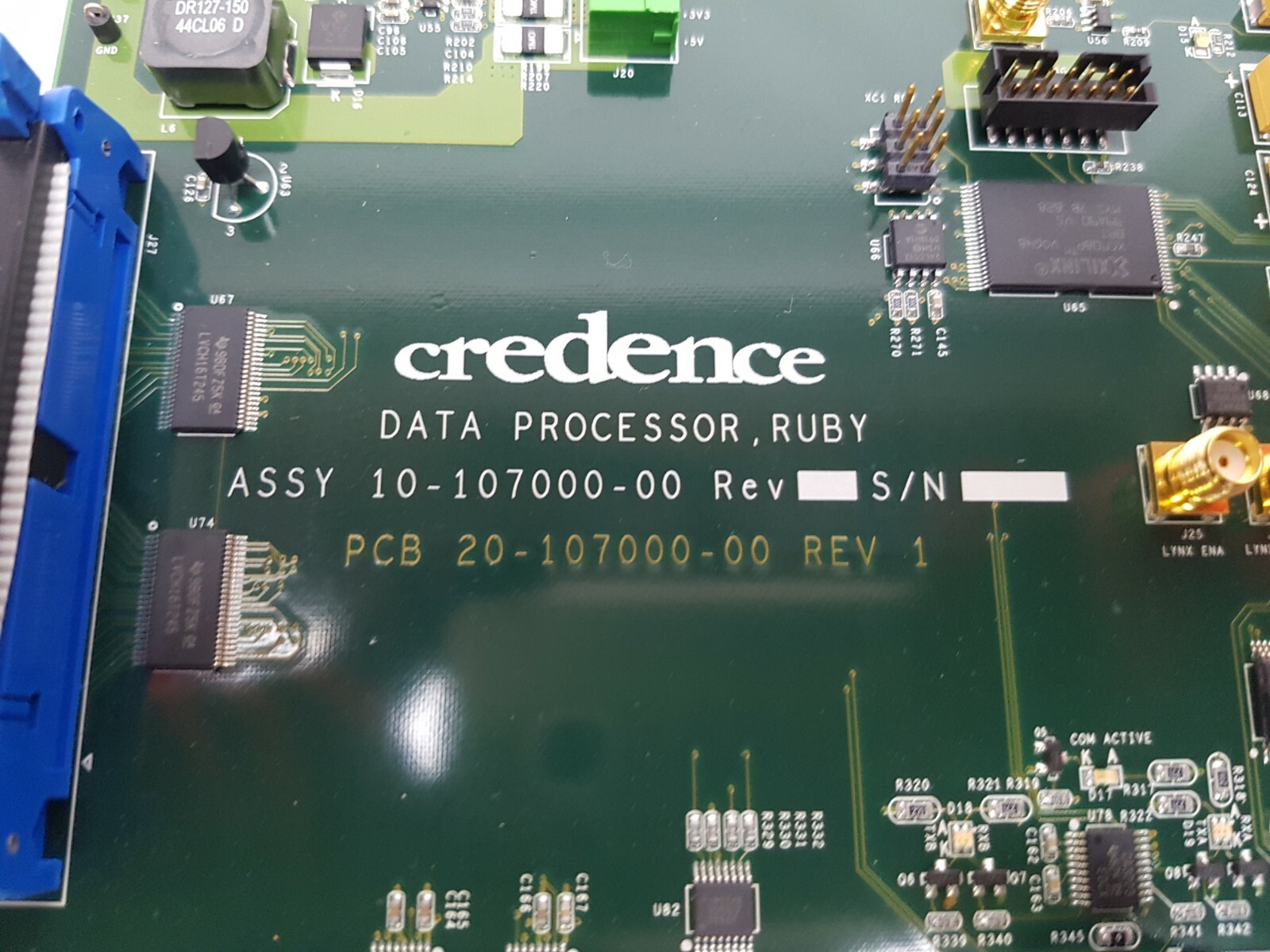 CREDENCE DATA PROCESSOR, RUBY ASSY PCB 10-107000-00, PCB 20-107000-00 REV 1