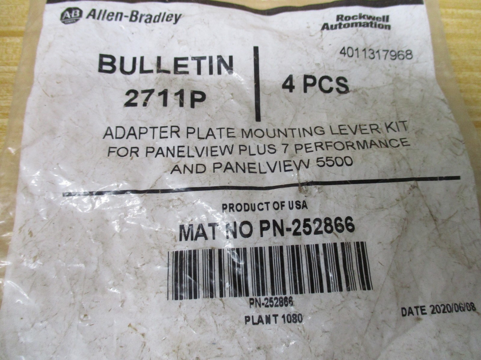 Allen Bradley 252866 Adapter Plate Lever Kit 2711P