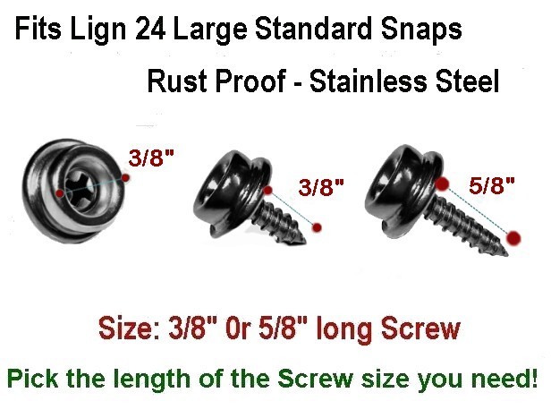 Screw in Studs Snap Fastener 5/8″ Stainless Steel ~ 50 parts ~ TARP CANVAS Boats