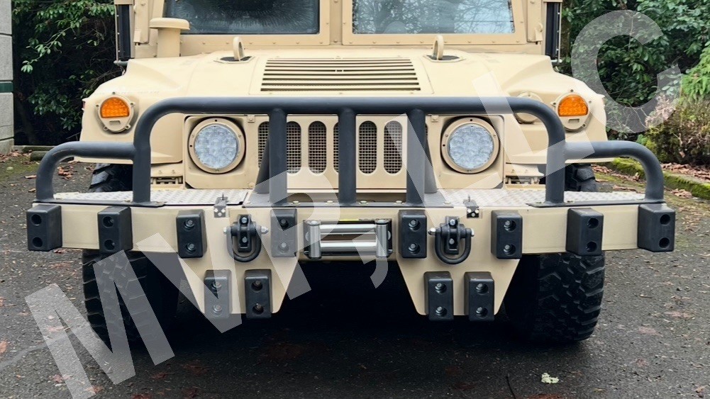 IBIS TEK Style Steel HMMWV Front Push Bumper Brush Guard “W/ Drop Down Plates”