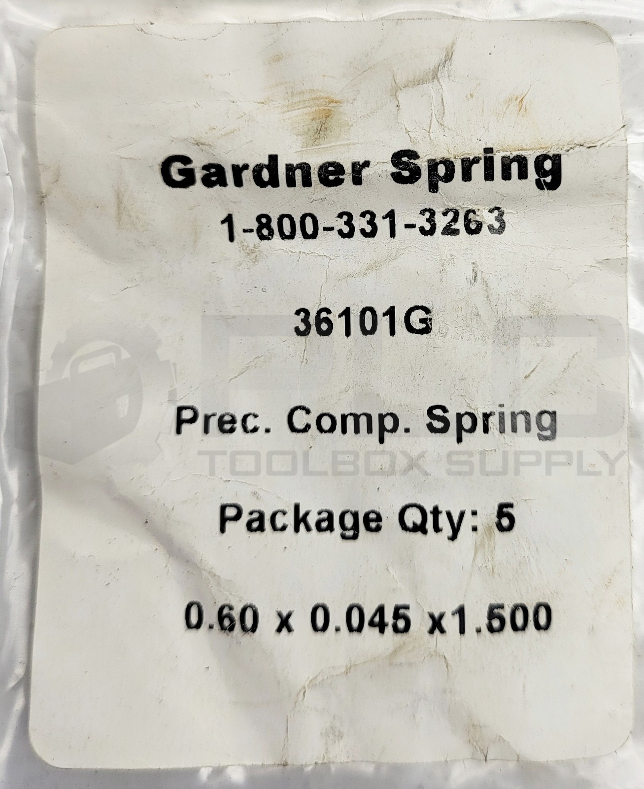 NEW LOT OF 2 PACK OF 5 GARDNER SPRING 36101G SPRINGS TOTAL 10