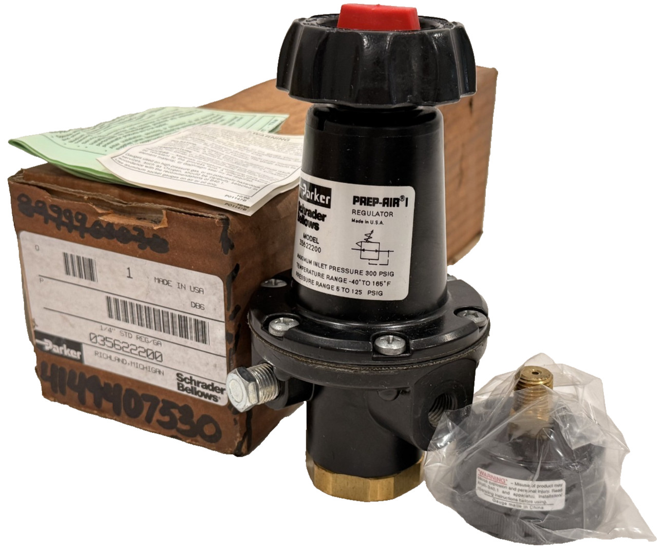 NEW PARKER 035622200 PREP-AIR REGULATOR 6-125PSIG 35622200
